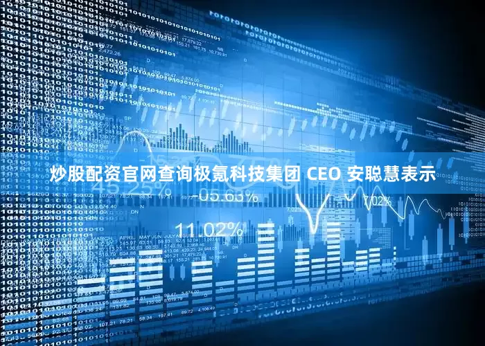炒股配资官网查询极氪科技集团 CEO 安聪慧表示